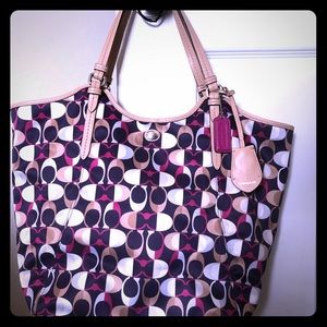 Coach multi colored tote